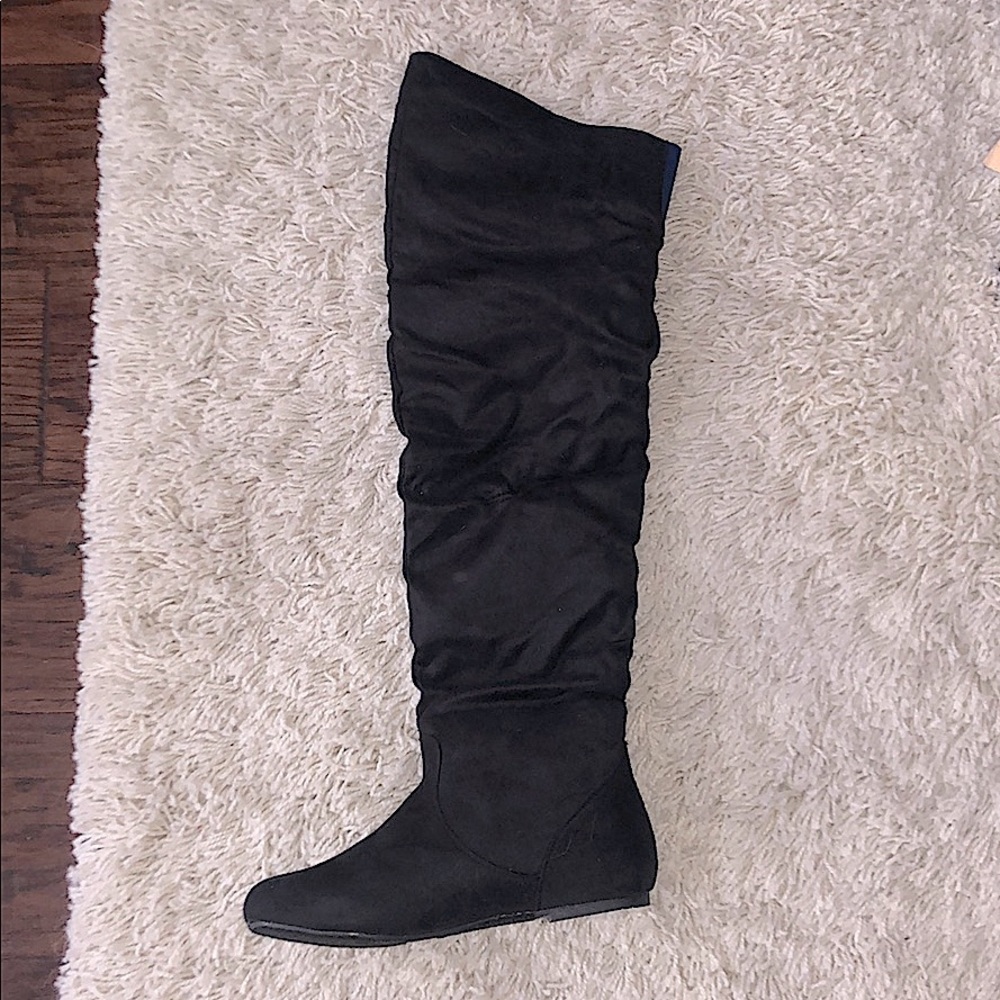 Black Over the Knee Suede Boots